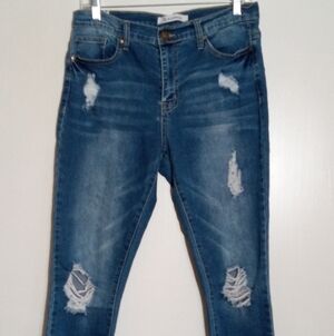 BloomRocks distressed skinny jeans with rough hem women's size 30 EUC